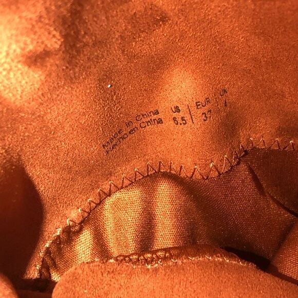 CALL IT SPRING Brown Faux Leather  Suede Slouch Boots Size 6.5 - Picture 8 of 9